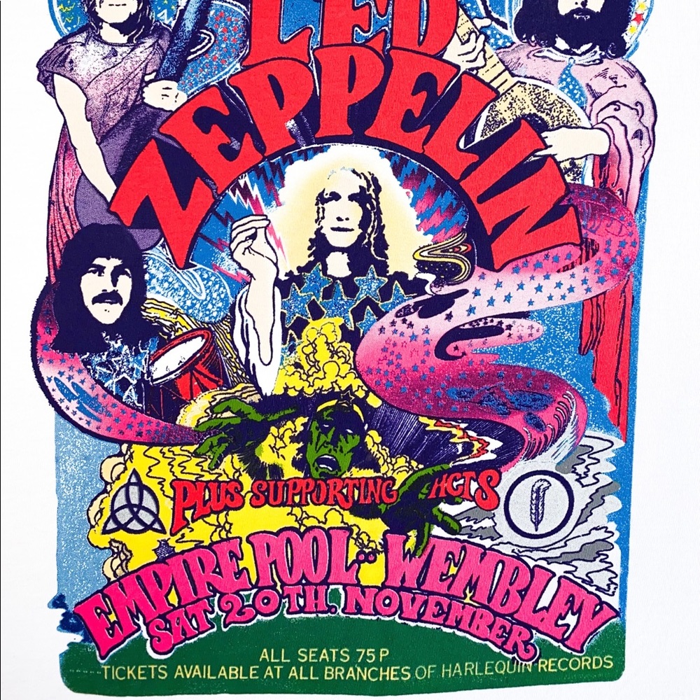 Led Zeppelin Electric Magic Music Graphic Band Tee - Picture 4 of 4